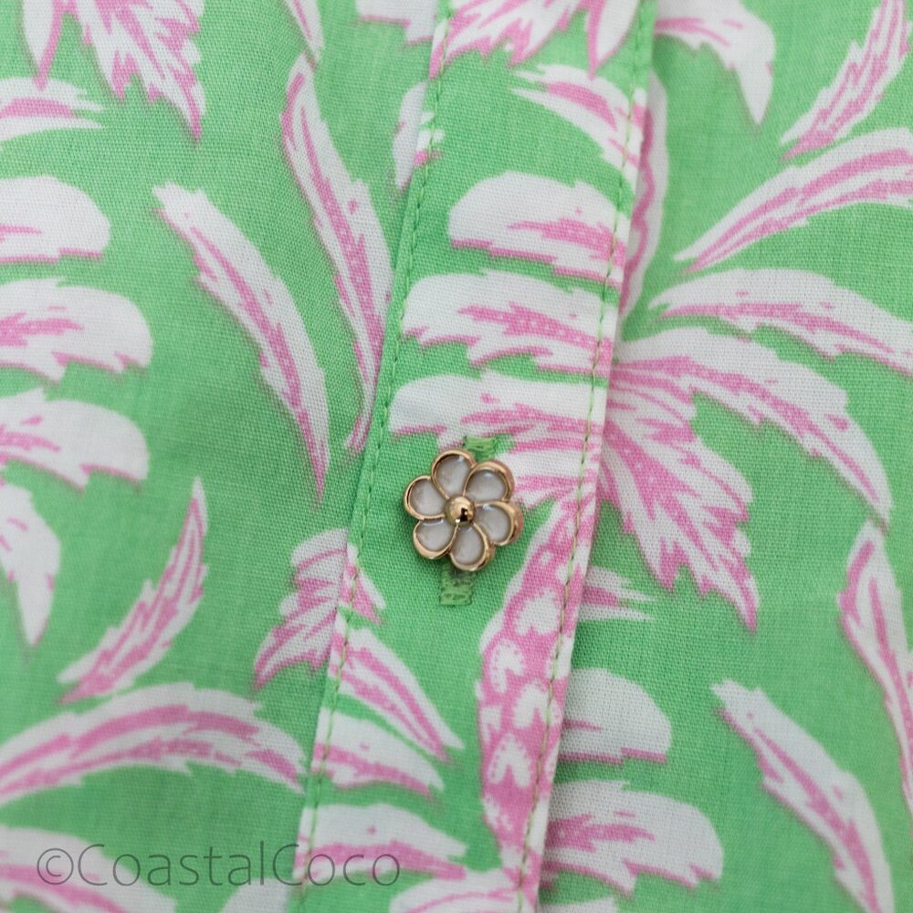 Crown & Ivy Pineapple Button Down L Shirt 100% Cotton Tropical Vacation Coastal - Picture 6 of 12
